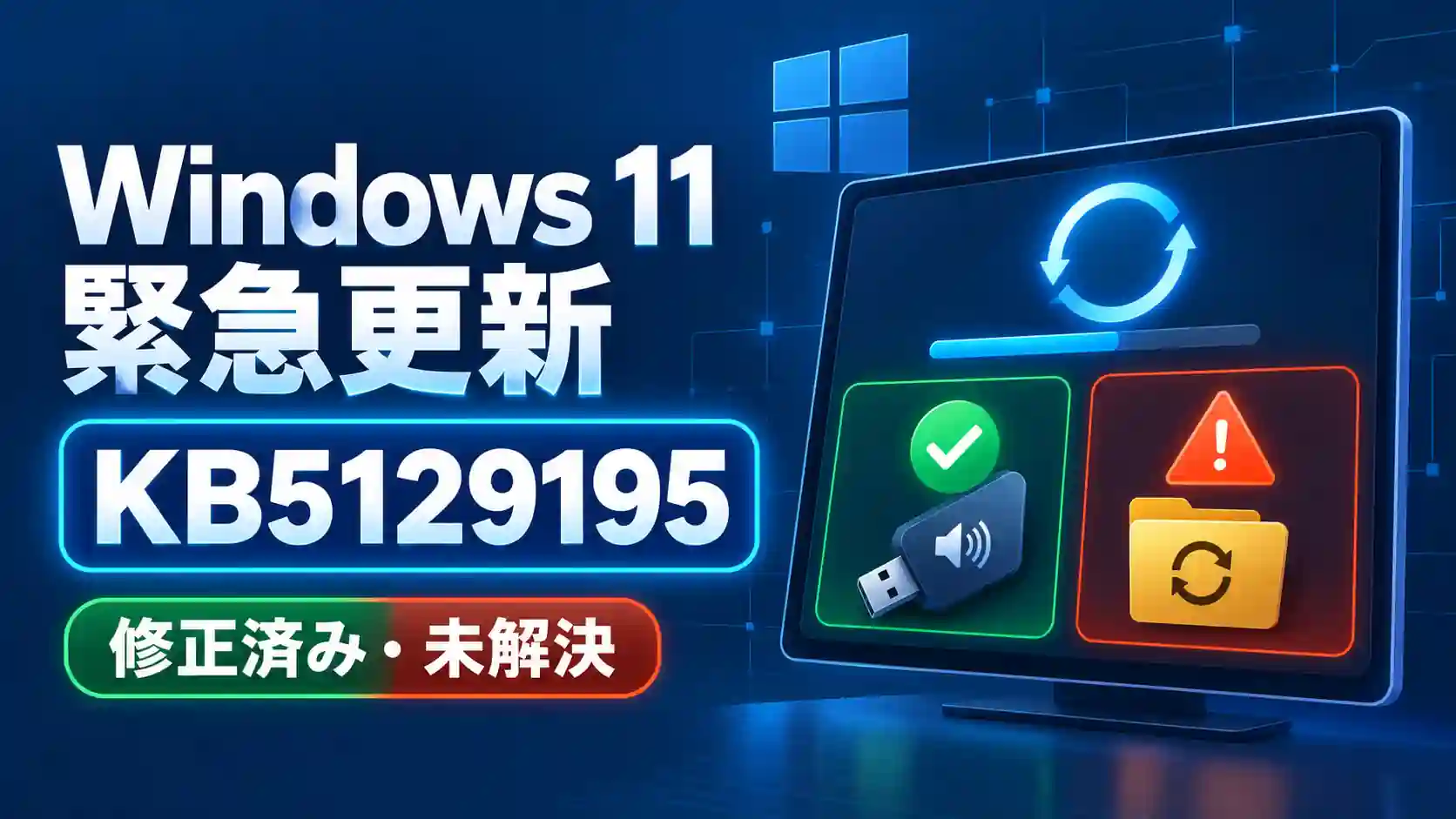 KB5129195は今すぐ入れるべき？直った不具合4つ・未解決3つ